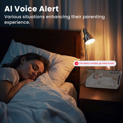 WiFi Smart Baby Monitor with Baby Monitor Crib Mount, Auto Tracking, Cry & Sleep Detection with AI, 3k Ultra Hd Camera, Moments Capture, Works with iOS & Android Smart Phone App